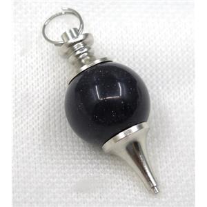 blue sandstone Globe pendant, round, approx 20mm dia