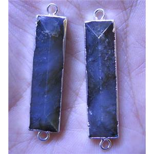 labradorite connector, faceted, rectangle, approx 8-40mm