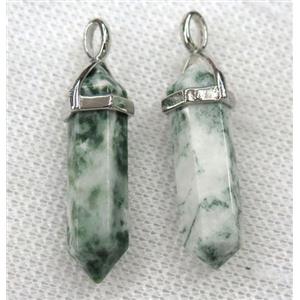 tree agate bullet pendant, approx 10-30mm