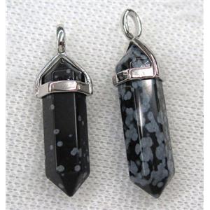 snowflake jasper bullet pendant, approx 10-30mm