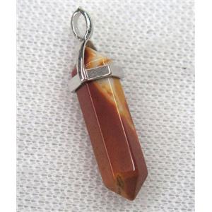 mookaite bullet pendant, approx 10-30mm