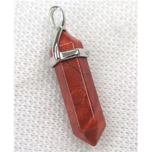red jasper bullet pendant, approx 10-30mm