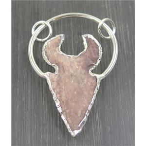 agate pendant, silver plated, approx 25-65mm