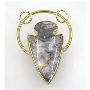 agate pendant, gold plated, approx 30-60mm