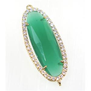 gemstone connector paved zircon, gold plated, approx 15x33mm