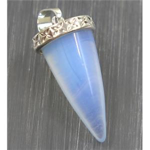 white opalite bullet pendant, approx 11-25mm