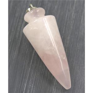 Rose Quartz bullet pendant, approx 16-40mm
