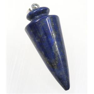 blue Lapis Lazuli bullet pendant, approx 16-40mm