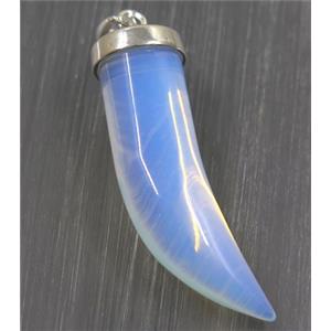 white opalite horn pendant, approx 11-40mm
