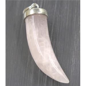 Rose Quartz horn pendant, approx 11-40mm
