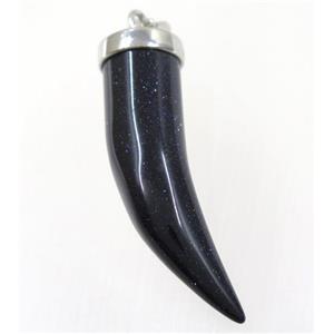 blue sanstone horn pendant, approx 11-40mm
