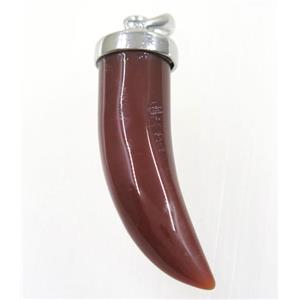 red agate horn pendant, approx 11-40mm