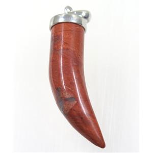 red jasper horn pendant, approx 11-40mm