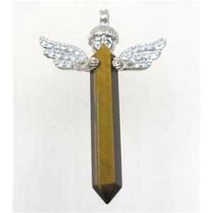 gemstone pendant, angel, platinum plated, approx 35-50mm