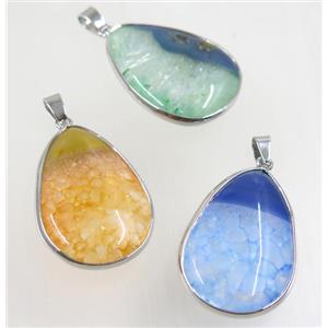 gemstone pendant, freeform, approx 20-35mm