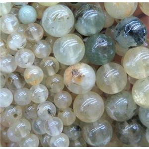 round light Yellow Prehnite beads, approx 10mm dia
