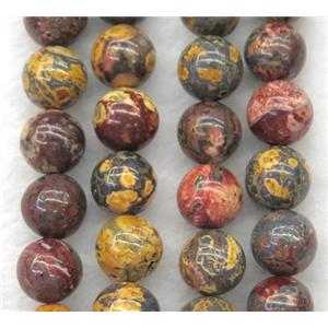 round Red LeopardSkin Jasper beads, approx 8mm dia