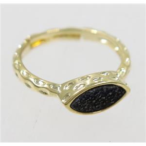 druzy agate ring, copper, gold plated, approx 7-18mm