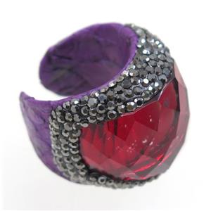 gemstone bead, copper ring, paved rhinestone, approx 20-30mm