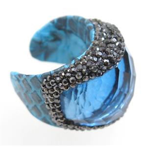 gemstone bead, copper ring, paved rhinestone, approx 20-30mm