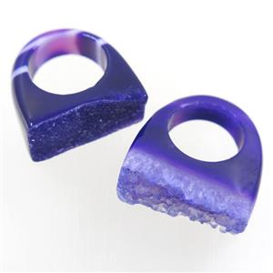 purple Agate Druzy ring, approx 25-30mm