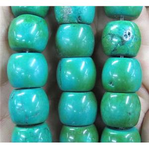 turquoise bead, barrel, approx 12x16mm