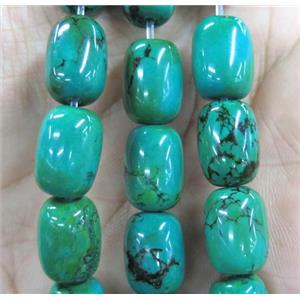 turquoise bead, barrel, approx 15x20mm