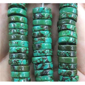 turquoise bead, heshi, approx 3x12mm