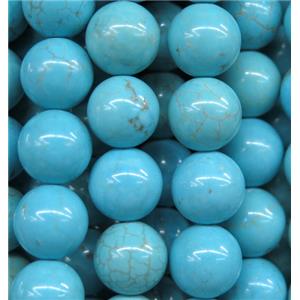 blue turquoise beads, round, approx 10mm dia