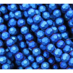matte chinese crystal glass bead, faceted round, approx 4mm dia, 98pcs per st