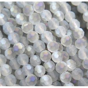 matte chinese crystal glass bead, faceted round, approx 4mm dia, 98pcs per st