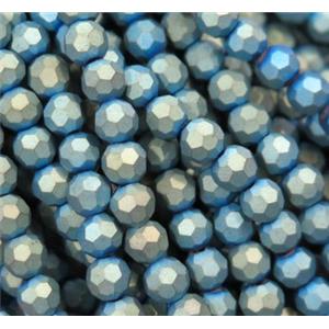 matte chinese crystal glass bead, faceted round, approx 4mm dia, 98pcs per st