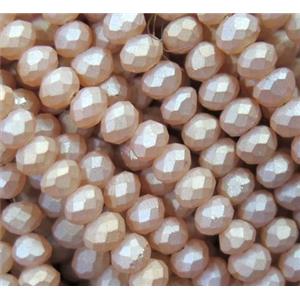 matte chinese crystal glass bead, faceted rondelle, approx 4mm dia, 150pcs per st
