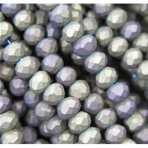 matte chinese crystal glass bead, faceted rondelle, approx 4mm dia, 150pcs per st