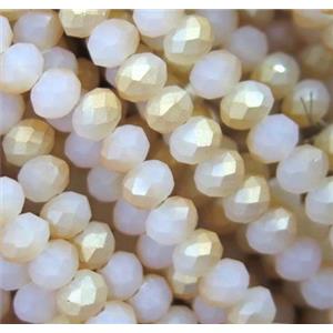 matte chinese crystal glass bead, faceted rondelle, approx 4mm dia, 150pcs per st