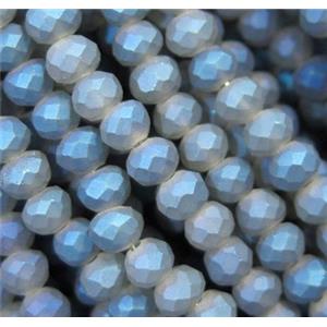 matte chinese crystal glass bead, faceted rondelle, approx 4mm dia, 150pcs per st