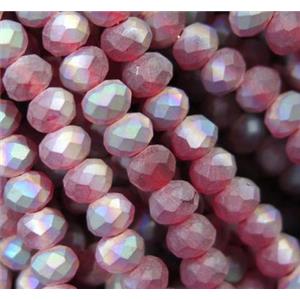 matte chinese crystal glass bead, faceted rondelle, approx 4mm dia, 150pcs per st