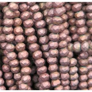 matte chinese crystal glass bead, faceted rondelle, approx 4mm dia, 150pcs per st