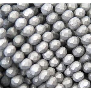 matte chinese crystal glass bead, faceted rondelle, approx 4mm dia, 150pcs per st