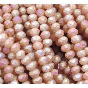 matte chinese crystal glass bead, faceted rondelle, approx 4mm dia, 150pcs per st