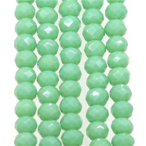 green chinese crystal glass beads, faceted rondelle, approx 2.5x3mm, 150 pcs per st