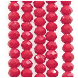 red chinese crystal glass beads, faceted rondelle, approx 2.5x3mm, 150 pcs per st