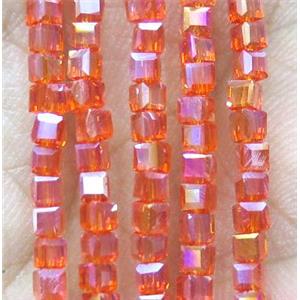 Chinese crystal bead, faceted cube, approx 2x2x2mm, 200pcs per st
