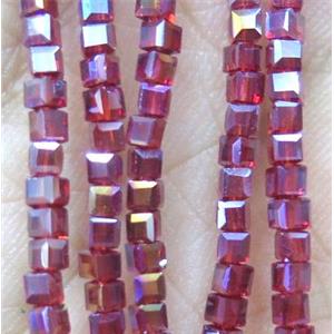 Chinese crystal bead, faceted cube, approx 2x2x2mm, 200pcs per st