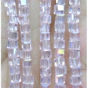 Chinese crystal bead, faceted cube, approx 2x2x2mm, 200pcs per st
