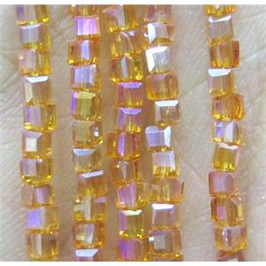 Chinese crystal bead, faceted cube, approx 2x2x2mm, 200pcs per st