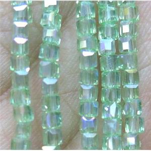 Chinese crystal bead, faceted cube, approx 2x2x2mm, 200pcs per st