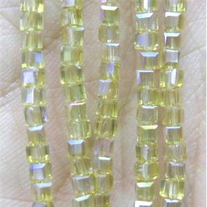 Chinese crystal bead, faceted cube, approx 2x2x2mm, 200pcs per st