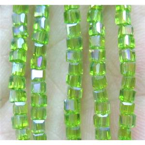 Chinese crystal bead, faceted cube, approx 2x2x2mm, 200pcs per st
