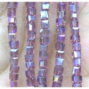 Chinese crystal bead, faceted cube, approx 2x2x2mm, 200pcs per st
